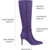 image:imageAllegra K Womens Buckle Pointed Toe Stiletto Heel Knee High BootsPurple