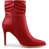 image:imageAllegra K Womens Slouched Ankle Boot Stiletto Heels  Pointy Toe Side Zipper Heel 3 89 Inches Party Halloween days Christmas Days Dating EveningRed