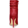 image:imageAllegra K Womens Slouched Ankle Boot Stiletto Heels  Pointy Toe Side Zipper Heel 3 89 Inches Party Halloween days Christmas Days Dating EveningRed