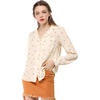 image:imageAllegra K Womens Valentine Top 1950s Vintage Long Sleeve Printed Button Down TopsBeige Heart