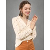 image:imageAllegra K Womens Valentine Top 1950s Vintage Long Sleeve Printed Button Down TopsBeige Heart