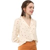 image:imageAllegra K Womens Valentine Top 1950s Vintage Long Sleeve Printed Button Down TopsBeige Heart