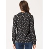image:imageAllegra K Womens Valentine Top 1950s Vintage Long Sleeve Printed Button Down TopsBlack Floral