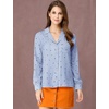 image:imageAllegra K Womens Valentine Top 1950s Vintage Long Sleeve Printed Button Down TopsBlue Heart