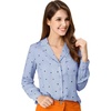 image:imageAllegra K Womens Valentine Top 1950s Vintage Long Sleeve Printed Button Down TopsBlue Heart