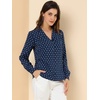 image:imageAllegra K Womens Valentine Top 1950s Vintage Long Sleeve Printed Button Down TopsDark Blue Heart