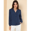 image:imageAllegra K Womens Valentine Top 1950s Vintage Long Sleeve Printed Button Down TopsDark Blue Heart