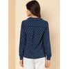 image:imageAllegra K Womens Valentine Top 1950s Vintage Long Sleeve Printed Button Down TopsDark Blue Heart