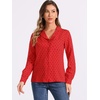 image:imageAllegra K Womens Valentine Top 1950s Vintage Long Sleeve Printed Button Down TopsDark Red Heart