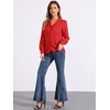 image:imageAllegra K Womens Valentine Top 1950s Vintage Long Sleeve Printed Button Down TopsDark Red Heart