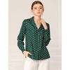 image:imageAllegra K Womens Valentine Top 1950s Vintage Long Sleeve Printed Button Down TopsGreen Dot