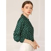 image:imageAllegra K Womens Valentine Top 1950s Vintage Long Sleeve Printed Button Down TopsGreen Dot