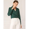 image:imageAllegra K Womens Valentine Top 1950s Vintage Long Sleeve Printed Button Down TopsGreen Dot
