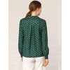 image:imageAllegra K Womens Valentine Top 1950s Vintage Long Sleeve Printed Button Down TopsGreen Dot
