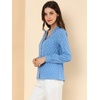 image:imageAllegra K Womens Valentine Top 1950s Vintage Long Sleeve Printed Button Down TopsLight Blue Heart