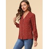 image:imageAllegra K Womens Valentine Top 1950s Vintage Long Sleeve Printed Button Down TopsRed Dot