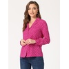 image:imageAllegra K Womens Valentine Top 1950s Vintage Long Sleeve Printed Button Down TopsRose Red Heart
