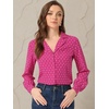 image:imageAllegra K Womens Valentine Top 1950s Vintage Long Sleeve Printed Button Down TopsRose Red Heart