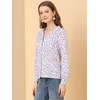 image:imageAllegra K Womens Valentine Top 1950s Vintage Long Sleeve Printed Button Down TopsWhite Floral