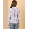 image:imageAllegra K Womens Valentine Top 1950s Vintage Long Sleeve Printed Button Down TopsWhite Floral