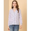 image:imageAllegra K Womens Valentine Top 1950s Vintage Long Sleeve Printed Button Down TopsWhite Floral
