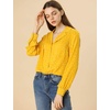 image:imageAllegra K Womens Valentine Top 1950s Vintage Long Sleeve Printed Button Down TopsYellow Heart