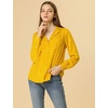image:imageAllegra K Womens Valentine Top 1950s Vintage Long Sleeve Printed Button Down TopsYellow Heart