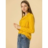 image:imageAllegra K Womens Valentine Top 1950s Vintage Long Sleeve Printed Button Down TopsYellow Heart