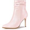 image:imageAllegra K Womens Slouched Ankle Boot Stiletto Heels  Pointy Toe Side Zipper Heel 3 89 Inches Party Halloween days Christmas Days Dating EveningBling Pink