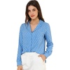 image:imageAllegra K Womens Valentine Top 1950s Vintage Long Sleeve Printed Button Down TopsLight Blue Heart
