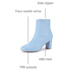 image:imageAllegra K Womens Chunky Heels Zipper Ankle Boots  Round Toe Wide Calf Heel 3 Inches Party Halloween days Christmas Days Dating EveningSky Blue