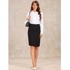 image:imageAllegra K Womens Bodysuit Button Up Peter Pan Collar Shirt Long Sleeve Business Work Tops Body SuitWhite