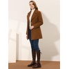 image:imageAllegra K Womens Elegant Overcoat Notched Shawl Collar Single Breasted Outerwear Winter Long CoatDark Brown
