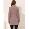 image:imageAllegra K Womens Elegant Overcoat Notched Shawl Collar Single Breasted Outerwear Winter Long CoatDusty Pink