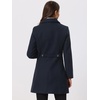 image:imageAllegra K Womens Single Breasted Pea Coats Peter Pan Collar Warm Winter Outwear Casual Work Office OvercoatDark Blue