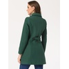 image:imageAllegra K Womens Single Breasted Pea Coats Peter Pan Collar Warm Winter Outwear Casual Work Office OvercoatDark Green