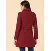 image:imageAllegra K Womens Single Breasted Pea Coats Peter Pan Collar Warm Winter Outwear Casual Work Office OvercoatDark Red
