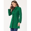 image:imageAllegra K Womens Single Breasted Pea Coats Peter Pan Collar Warm Winter Outwear Casual Work Office OvercoatGreen