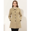 image:imageAllegra K Womens Single Breasted Pea Coats Peter Pan Collar Warm Winter Outwear Casual Work Office OvercoatKhaki