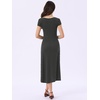 image:imageAllegra K Womens Vintage Retro Midi Polka Dot Dress  VNeck Cap Sleeve Contrast Trim 1950s Style ALine Summer OutfitsBlack