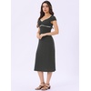 image:imageAllegra K Womens Vintage Retro Midi Polka Dot Dress  VNeck Cap Sleeve Contrast Trim 1950s Style ALine Summer OutfitsBlack