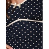 image:imageAllegra K Womens Vintage Retro Midi Polka Dot Dress  VNeck Cap Sleeve Contrast Trim 1950s Style ALine Summer OutfitsDark Blue