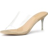 image:imageAllegra K Womens Stiletto Heel Platform Slide Sandals  3 inches Heel Slingback Comfortable PVC perfect for Evening Party Wedding Date NightBeige