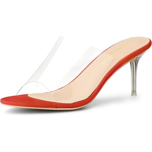image:imageAllegra K Womens Stiletto Heel Platform Slide Sandals  3 inches Heel Slingback Comfortable PVC perfect for Evening Party Wedding Date NightOrange