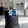 image:imageAllegra K 2 PCS Womens Rhinestone Flower Shoe Clips Fashion Crystal Shoes Buckles Decoration for Wedding PartyBluePetals