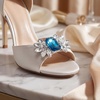 image:imageAllegra K 2 PCS Womens Rhinestone Flower Shoe Clips Fashion Crystal Shoes Buckles Decoration for Wedding PartyBluePetals