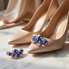 image:imageAllegra K 2 PCS Womens Rhinestone Flower Shoe Clips Fashion Crystal Shoes Buckles Decoration for Wedding PartyBlueTrapezoid