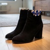 image:imageAllegra K 2 PCS Womens Rhinestone Flower Shoe Clips Fashion Crystal Shoes Buckles Decoration for Wedding PartyBlueTrapezoid