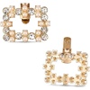 image:imageAllegra K 2 PCS Womens Square Rhinestones Shoe Clips Pearls Removable Buckles Shoe Decorations for GiftsGoldRhinestone