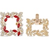 image:imageAllegra K 2 PCS Womens Square Rhinestones Shoe Clips Pearls Removable Buckles Shoe Decorations for GiftsRed